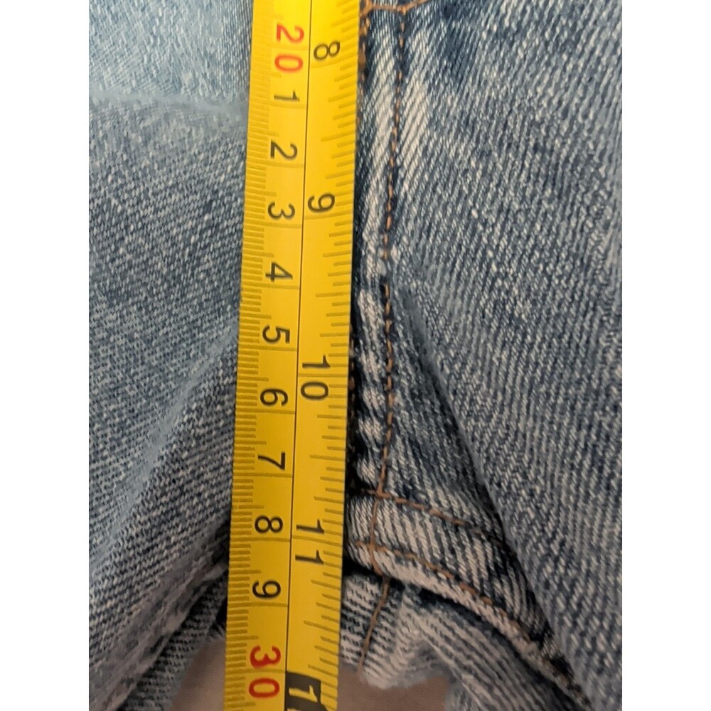 🔥 VTG 90s GUESS USA Denim Capris • Triangle Logo Size 32 - Picture 10 of 11